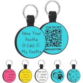 MYLUCKYTAG QR Code Silicone Pet ID Tag Dog Cat Tag, Online Pet Profile, Pet Location Alert Email, Digital Pet Tag, Quiet Dog Tag, Durable Pet ID, Dog Collar Tag, Engraved Pet Tag in Kuwait