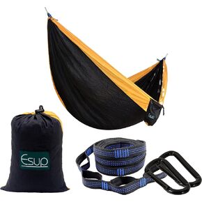 أرجوحة تخييم مفردة ومزدوجة من Esup - أرجوحة محمولة من النايلون خفيفة الوزن، أفضل أرجوحة مظلات مع أشرطة شجرة لحقائب الظهر والتخييم والسفر in Kuwait
