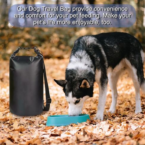 Apatal Dog Food Travel Bag, 20L Large Pet Food Travel Storage Bag with Shoulder Strap Waterproof Portable Puppy Feeder Container Food System to Keep Food Fresh for Camping Hiking-Black in Saudi Arabia