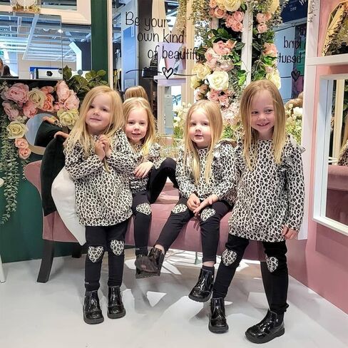 QLIPIN الفتيات الصغيرات 2 قطعة وتتسابق طفل ليوبارد طباعة بلوزات و طماق مجموعة ملابس المدرسة ملابس الخريف مجموعات in Kuwait