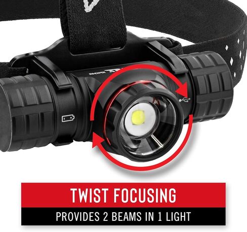 Coast® XPH34R 2075 Lumen USB-C Rechargeable-Dual Power LED Headlamp withPURE Beam® Twist Focus™ and Magnetic Base in Kuwait
