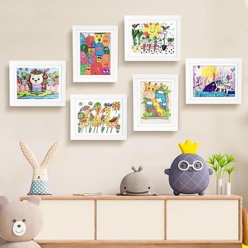 BEAUTIFABLE 2 Pcs Kids Art Frames 8.5x11 Front Opening with Stand, Artwork Display Storage Picture Frames Changeable with 40 Papers and 4 Rulers in Kuwait
