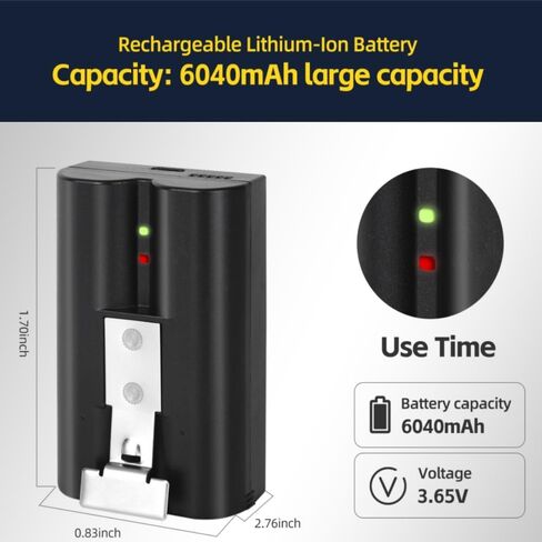 2-Pack 6040mAh Rechargeable Batteries with Charger Station for Ring Doorbell 2/3/4, Spotlight Camera, and Stick Up Cam – Upgraded Lithium-Ion Power Kit in Kuwait