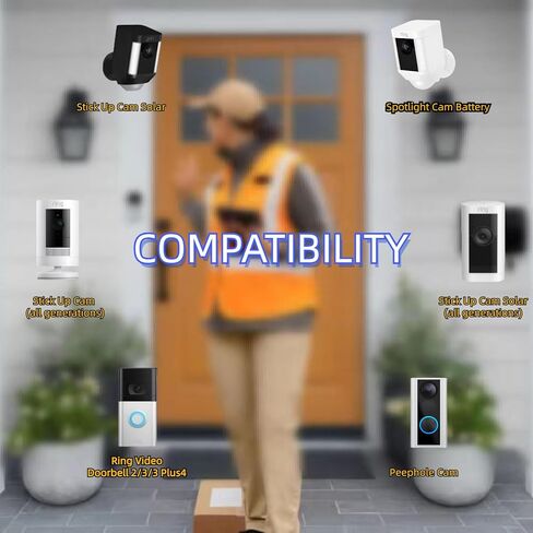 2-Pack 6040mAh Rechargeable Batteries with Charger Station for Ring Doorbell 2/3/4, Spotlight Camera, and Stick Up Cam – Upgraded Lithium-Ion Power Kit in Kuwait