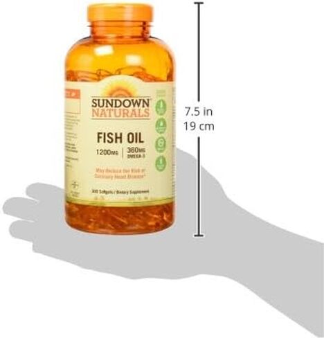 زيت السمك صن داون 1200 مجم كبسولات هلامية، مكمل غذائي أوميجا 3، يدعم صحة القلب والتمثيل الغذائي، 300 قطعة in Kuwait