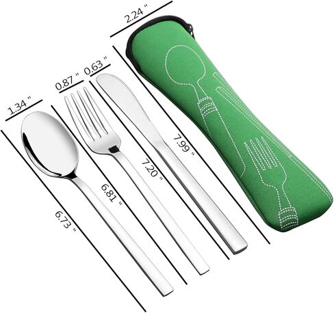 أدوات مائدة للتخييم من الفولاذ المقاوم للصدأ مع حقيبة حمل، مجموعة من 2 in Kuwait