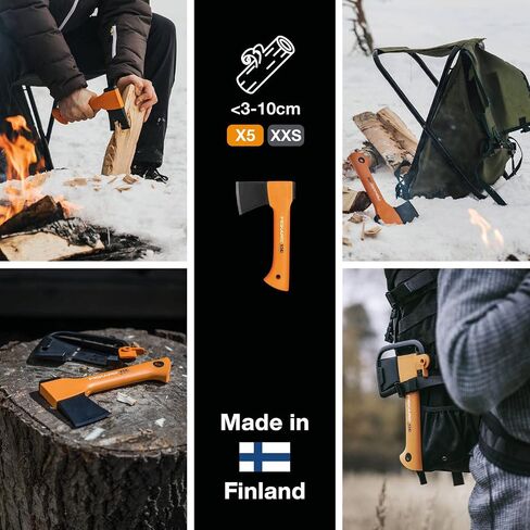 Fiskars Chopping Axe S X10 ، تتضمن حقيبة التخزين والحمل ، الطول: 44 سم ، طبقة غير لاصقة ، مقبض من الشفرة/الألياف الصلب عالي الجودة ، أسود/برتقالي ، 1015619 in Kuwait