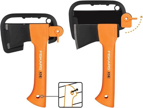 Fiskars Chopping Axe S X10 ، تتضمن حقيبة التخزين والحمل ، الطول: 44 سم ، طبقة غير لاصقة ، مقبض من الشفرة/الألياف الصلب عالي الجودة ، أسود/برتقالي ، 1015619 in Kuwait