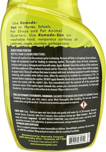 Komodo-San Reptile Terrarium Cleaning Spray | Cage Cleaner & Deodorizer | Non-Toxic, Earth Friendly & Made in The USA - 16oz Spray Bottle in Kuwait