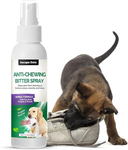 Inscape Data No Chew Spray for Dogs, Effective Bitter Spray for Dogs to Stop Chewing Christmas Tree & Furniture & Curtains - Alcohol Free, Indoor & Outdoor Use in Kuwait