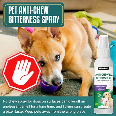 Inscape Data No Chew Spray for Dogs, Effective Bitter Spray for Dogs to Stop Chewing Christmas Tree & Furniture & Curtains - Alcohol Free, Indoor & Outdoor Use in Kuwait