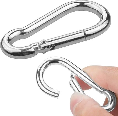 Acrux7 50 Pack Spring Snap Hook 2 بوصة - M5 مشبك حلقة تسلق صغير - مشبك حلقة تسلق صغير من الفولاذ المقاوم للصدأ سعة 220 رطل للأرجوحة والسفر في الهواء الطلق in Saudi Arabia