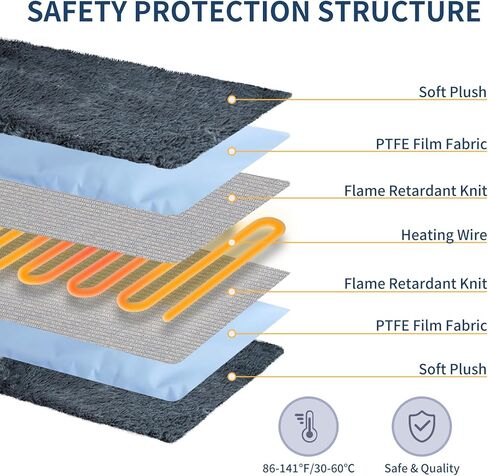 وسادة تدفئة للحيوانات الأليفة للكلاب والقطط - جهاز تحكم ذكي في درجة الحرارة، غطاء فلانيل قابل للغسل - كلب للقطط، مقاس S M L - سرير قطط مُدفأ داخلي، سرير قطط ذاتي التدفئة - وسادة تدفئة للقطط (L) in Kuwait