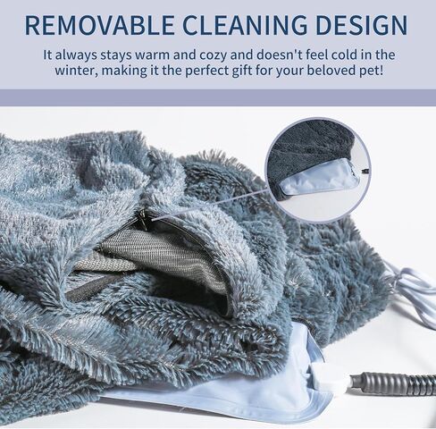 وسادة تدفئة للحيوانات الأليفة للكلاب والقطط - جهاز تحكم ذكي في درجة الحرارة، غطاء فلانيل قابل للغسل - كلب للقطط، مقاس S M L - سرير قطط مُدفأ داخلي، سرير قطط ذاتي التدفئة - وسادة تدفئة للقطط (L) in Kuwait