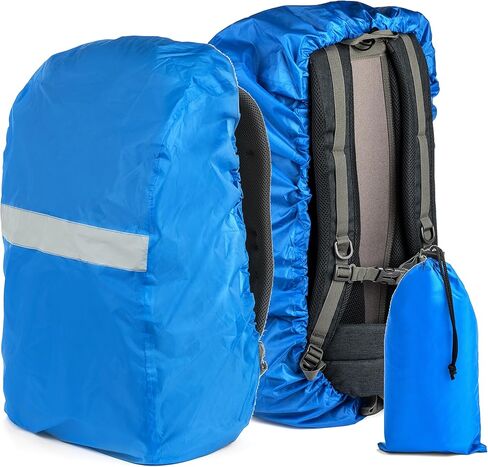 غطاء للمطر على الظهر مع بطانة عاكسة وحقيبة سفر - واقي حقيبة مقاوم للماء مع بطانة مرنة وعاكس أمان لركوب الدراجات | المشي لمسافات طويلة | التجديف | التخييم | تسلق الجبال in Kuwait