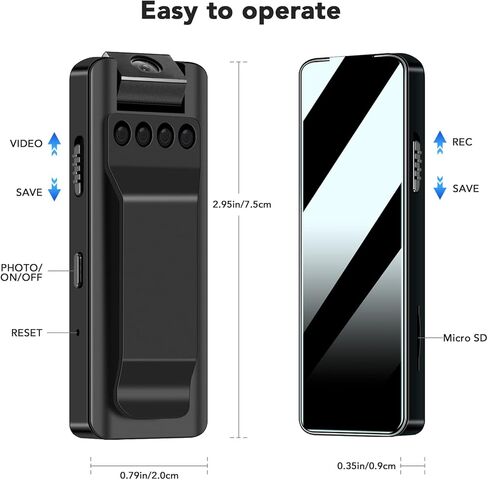 KONPCOIU Camera, Body Camera Night Vision, Body Cam Video HD 1080P, 128G Max Memory, Premium Body Cams with Motion Detection Wearable, with 128G Red Super high-Speed Memory Card in Kuwait