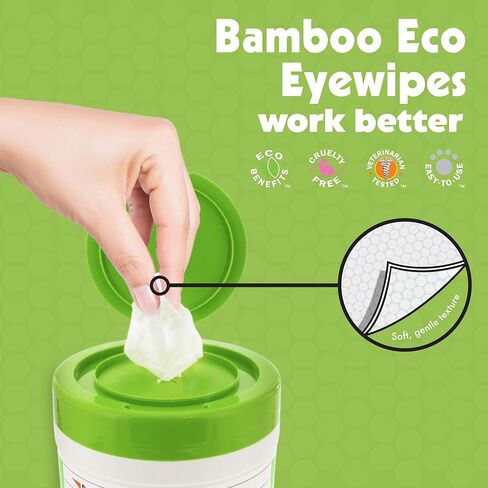 Petkin Bamboo Eco Eyewipes, 80 Count in Kuwait
