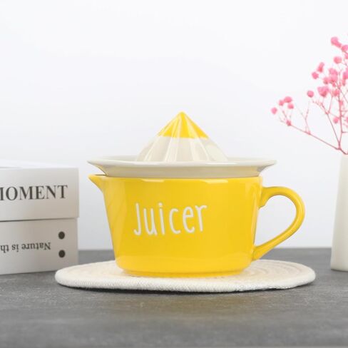عصارة ليمون من السيراميك، عصارة ليمون يدوية، 17 اونصة، عصارة برتقال يدوية بمقبض وفوهة سهلة الصب، عصارة ليمون رائعة مناسبة للهدايا | اداة مطبخ، شديدة التحمل in Kuwait