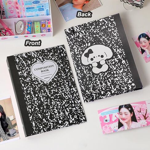 ألبوم صور SZHTSWU A5 Binder Kpop مع 20 قطعة داخلية لألبوم الصور مقاس 3 بوصات في أوراق فضفاضة قابلة لإعادة الملء 6 حلقات بنمط حجري غطاء غلاف بطاقة الصور الفوتوغرافية لتخزين بطاقات الصور، أخضر in Kuwait