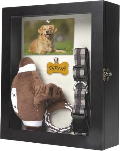 إطار تذكاري للحيوانات الأليفة من Bigmeta - صندوق ظل تذكاري خشبي للحيوانات الأليفة يُثبت على الحائط، إطار لتذكر الكلاب، هدايا تعاطف للحيوانات الأليفة لأصحاب الحيوانات الأليفة بسبب فقدان الكلاب والقطط وأطواق الصور والألعاب المفضلة in Kuwait