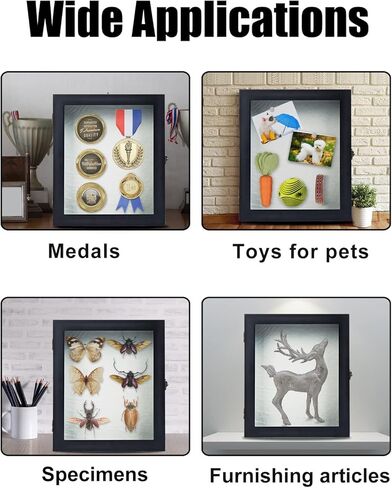إطار تذكاري للحيوانات الأليفة من Bigmeta - صندوق ظل تذكاري خشبي للحيوانات الأليفة يُثبت على الحائط، إطار لتذكر الكلاب، هدايا تعاطف للحيوانات الأليفة لأصحاب الحيوانات الأليفة بسبب فقدان الكلاب والقطط وأطواق الصور والألعاب المفضلة in Kuwait
