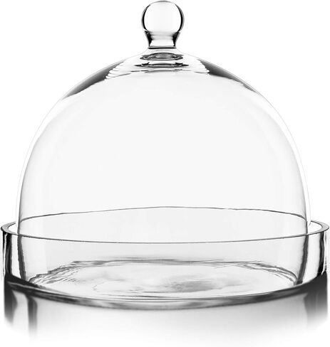 CYS EXCEL Bell Dome Cloche بقاعدة زجاجية (الارتفاع: 7.5 بوصة العرض: 8 بوصة) | خيارات متعددة الحجم لعرض حلوى الكيك | غطاء نبات جرة تررم in Kuwait
