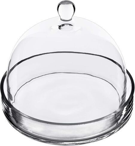 CYS EXCEL Bell Dome Cloche بقاعدة زجاجية (الارتفاع: 7.5 بوصة العرض: 8 بوصة) | خيارات متعددة الحجم لعرض حلوى الكيك | غطاء نبات جرة تررم in Kuwait