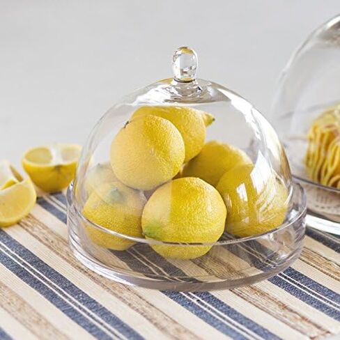 CYS EXCEL Bell Dome Cloche بقاعدة زجاجية (الارتفاع: 7.5 بوصة العرض: 8 بوصة) | خيارات متعددة الحجم لعرض حلوى الكيك | غطاء نبات جرة تررم in Kuwait