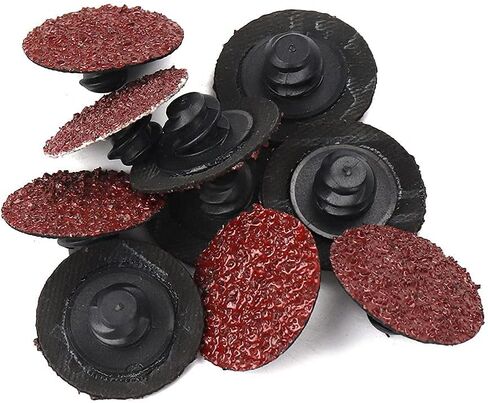 SI FANG 100 قطعة 1 بوصة تغيير سريع لفة قفل القرص أقراص صنفرة أكسيد الألومنيوم أقراص خشنة حبيبات R نوع قرص تكييف السطح لمطحنة القالب، إعداد السطح، الطحن والتلميع (60 حبيبة حمراء أو رمادي داكن) in Kuwait