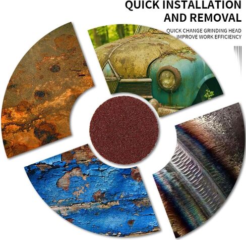 SI FANG 100 قطعة 1 بوصة تغيير سريع لفة قفل القرص أقراص صنفرة أكسيد الألومنيوم أقراص خشنة حبيبات R نوع قرص تكييف السطح لمطحنة القالب، إعداد السطح، الطحن والتلميع (60 حبيبة حمراء أو رمادي داكن) in Kuwait