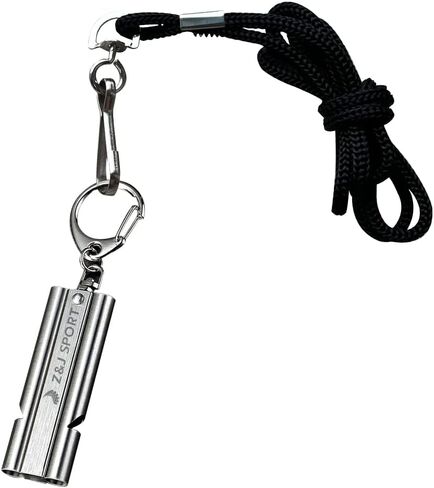 Z&J SPORT Emergency Survival Whistle, 304 Stainless Waterproof Whistle with Lanyard & Keychain, Double Tube 100dB for Outdoor Camping, Hiking, Boating, Hunting, Fishing, Kayak, Training, Rescue in Kuwait