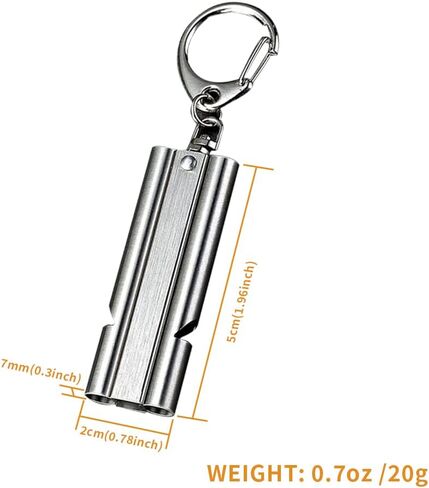 Z&J SPORT Emergency Survival Whistle, 304 Stainless Waterproof Whistle with Lanyard & Keychain, Double Tube 100dB for Outdoor Camping, Hiking, Boating, Hunting, Fishing, Kayak, Training, Rescue in Kuwait