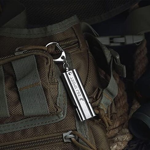 Z&J SPORT Emergency Survival Whistle, 304 Stainless Waterproof Whistle with Lanyard & Keychain, Double Tube 100dB for Outdoor Camping, Hiking, Boating, Hunting, Fishing, Kayak, Training, Rescue in Kuwait