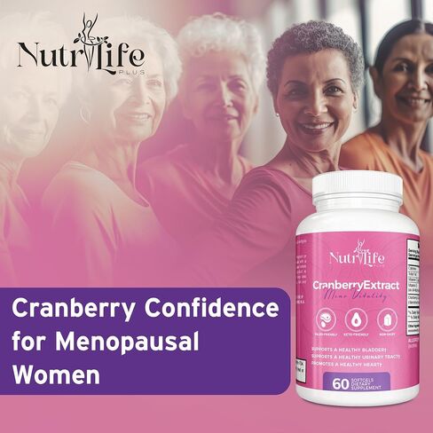Nutrilife Plus Cranberry Extract Immune Support Supplement - Cranberry Softgels W/Vitamin C, E, & Cranberry Concentrate - Cranberry Supplement for Urinary Tract Health, Bladder, & Kidney Support in Saudi Arabia