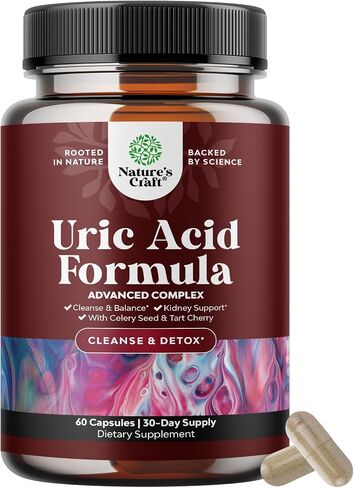 Uric Acid Vitamins for Men and Women – Herbal Full Body Cleanse Joint Support Muscle Recovery and Kidney Support Supplement - Dietary Supplement Pure Tart Cherry Milk Thistle and Bromelain Antioxidant in Saudi Arabia