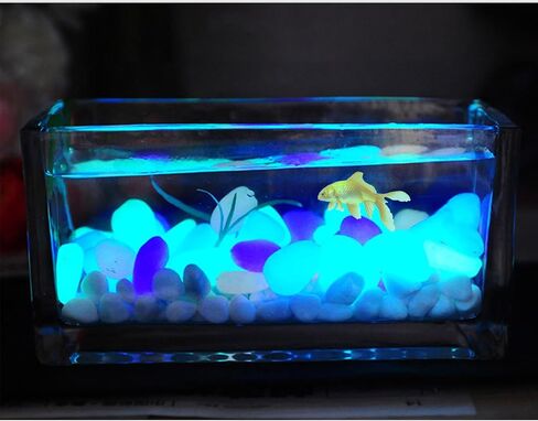 hautllaif 100PC Glow-in-The-Dark Pebbles, Mixed Colour Glow-in-The-Dark Stones for Garden, Fish Tank Aquarium, Flower Pot, Bonsai Decoration in Kuwait