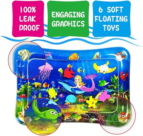 ZHUYNXIR Water mat Infant Toys, Water mat Baby, Inflatable Play Mat Water Cushion Baby Toys, Fun Early Development Activity Play Center for Newborn (27.5x20 in) in Saudi Arabia
