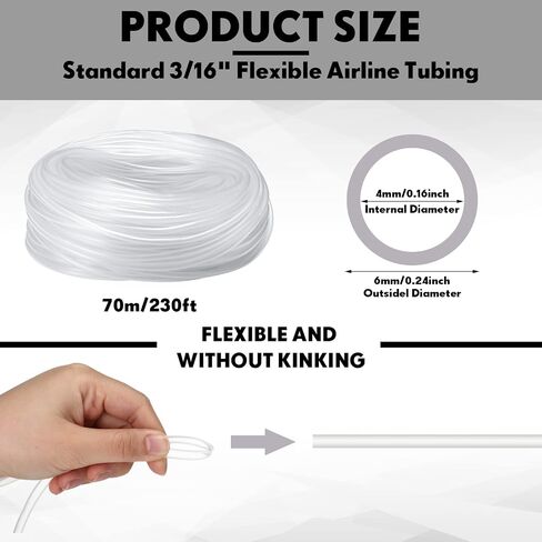 Zhengmy 230 ft Standard Size Airline Tubing for Fish Tank Clear and Flexible Aquarium Air Pump Accessories 3/16'' Tubing for Fish Tank Air Pump, Aquariums, Terrariums in Saudi Arabia