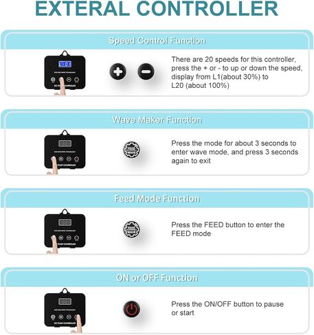 660GPH Aquarium Return pump with LCD display controller, DC 24V 25W aquarium pump for saltwater freshwater aquarium,fish tank,sump,20 speeds ECO Quiet Submersible and inline pump in Kuwait