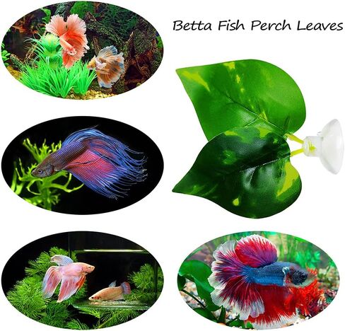 Noodoky Betta Leaf Hammock Silicone Peace Plant Accessories, Beta Fish Leaf Rest Pad Bed, Beta Tank Decorations (1-Pack) in Kuwait
