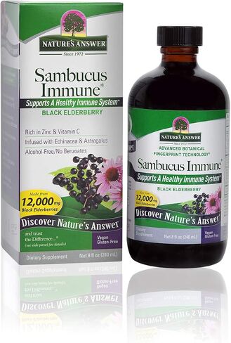 Nature's Answer Sambucus Extract Immune Support, 4-Fluid Ounces | Immune System Booster | Flue Season Support | Immune Relief | Packed with Antioxidants in Saudi Arabia