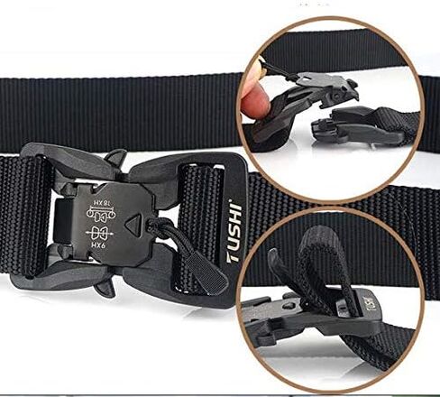 Tactical Belt，1.5" Nylon Web Duty Work Belt,with Magnetic Quick Release Buckle，Environmentally Friendly Nylon Material,for Waist 36"-42",Economical Packaging(Black) in Saudi Arabia