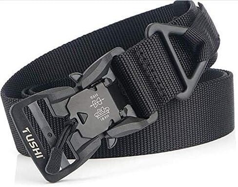 Tactical Belt，1.5" Nylon Web Duty Work Belt,with Magnetic Quick Release Buckle，Environmentally Friendly Nylon Material,for Waist 36"-42",Economical Packaging(Black) in Saudi Arabia