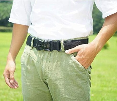 Tactical Belt，1.5" Nylon Web Duty Work Belt,with Magnetic Quick Release Buckle，Environmentally Friendly Nylon Material,for Waist 36"-42",Economical Packaging(Black) in Saudi Arabia