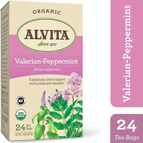 Alvita Tea, Organic Valerian Peppermint, 24 Count in Kuwait