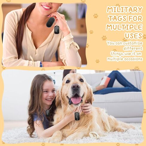 Military Dog Tags Set Blank Bulk Aluminum Blank Dog Tags Ball Steel Chain Rectangle Metal Stamping Tags for DIY Decorative Craft Pet Dog Identification Tags Supplies, Black(200 Sets) in Kuwait