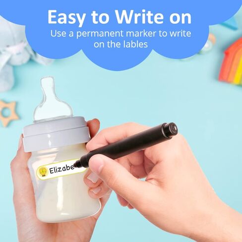 ملصقات زجاجات الأطفال من Daycare لأكواب الشرب، ذاتية التصفيح ومقاومة للماء، للأغراض الشخصية للأطفال، 96 قطعة. قم بضبط المواد اللاصقة وقشرها وألصقها in Saudi Arabia