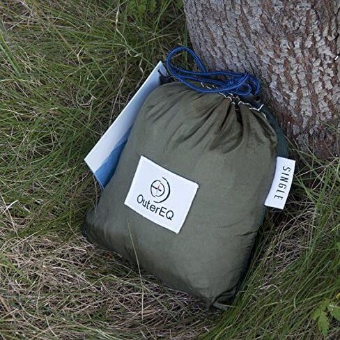 Portable Parachute Camping Hammocks Lightweight Nylon Fabric Travel Hammock (Blue/Black, 295cm x 198cm/Double) in Saudi Arabia