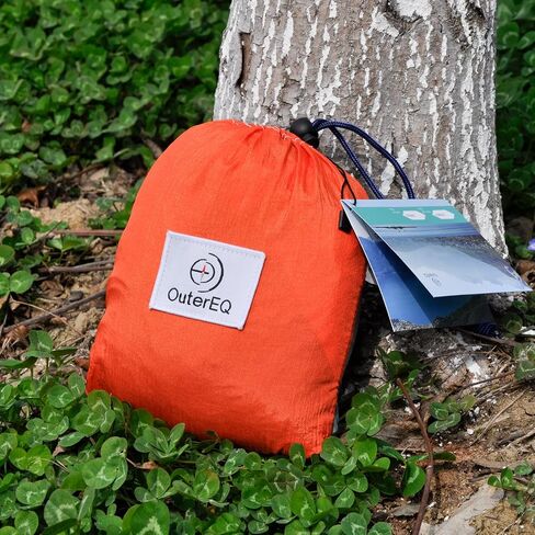 Portable Parachute Camping Hammocks Lightweight Nylon Fabric Travel Hammock (Blue/Black, 295cm x 198cm/Double) in Saudi Arabia