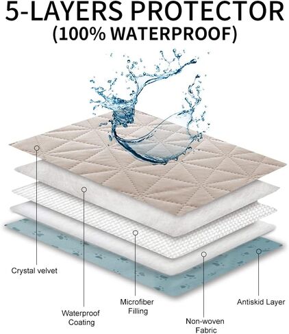 Ameritex غطاء أريكة مقاوم للماء للمقاعد غطاء أريكة للكلاب غطاء أريكة الحيوانات الأليفة المخملية للكرسي أريكة Loveseat آلة قابل للغسل in Kuwait